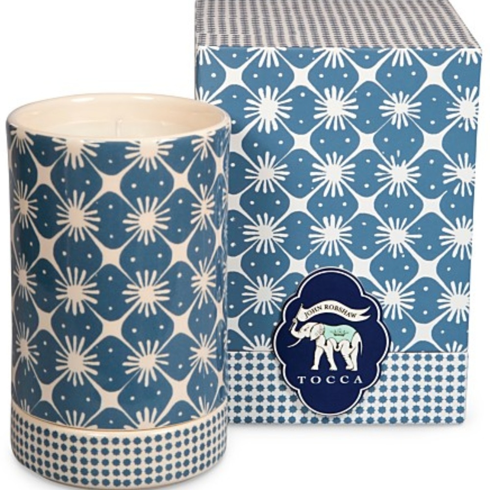 NEW TOCCA + John Robshaw Java Ceramic Candle